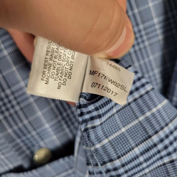 PETER MILLAR Summer Comfort Blue Plaid Check Long Sleeve Button Shirt SIZE XXL - Picture 6 of 8
